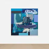 Patrick Alston, Whispers of the Atlantic, 2020, acrylic, acrylic polymer, oil, oilstick, stone spray and spray paint on sewn fabric and plastic
