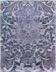 Philip Taaffe, Timoresen-Schadel, 2007, mixed media on paper