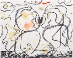 Austyn Weiner, Just a Thought, 2021, charcoal and oil on paper