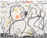 Austyn Weiner, Just a Thought, 2021, charcoal and oil on paper