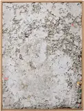 Oscar Tuazon, Papercrete, 2010, paper, concrete, cloth and wood, in artist's frame