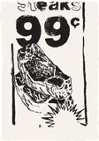 Steaks 99¢ (F. & S. IIIA.68) by Andy Warhol, circa 1986, Unique screenprint, on Moulin du Verger paper, the full sheet (deckle on all sides), sold Jan 2025