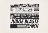 New York Post (Judge Blasts Lynch) (F. & S. IIIA.46) by Andy Warhol, circa 1983, Screenprint, on Stonehenge Grey paper, with full margins (deckle on three sides), offered Jan 2025