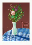 David Hockney, 4th February 2021, Flowers in a White Vase with Chair
