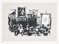 Morons by Banksy, 2006, Screenprint in colours, on Arches 88 paper, with full margins, sold Jan 2025