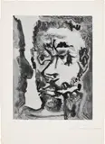 Pablo Picasso, Fumeur avec un homme (Smoker with a Man) (Bl. 1174, Ba. 1174), 1964, Aquatint with drypoint, on Richard de Bas laid paper, with full margins