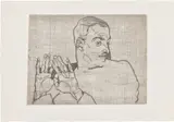 Egon Schiele, Bildnis Arthur Roessler (Portrait of Arthur Roessler) (K. G. 8c2), 1914/70, Drypoint, on Japan paper, with full margins