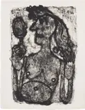 Jean Dubuffet, Coquette au miroir, plate 31 from Matière et mémoire (Flirt in the Mirror, from Matter and Memory) (W. 43), 1944, Lithograph, on Auvergne paper, with full margins
