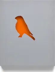 Jean-Marc Bustamante, Trophée (Trophy), 2006, Screenprint in red on Plexiglas in galvanised iron cutout overlay box