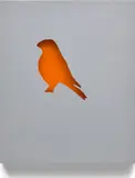 Jean-Marc Bustamante, Trophée (Trophy), 2006, Screenprint in red on Plexiglas in galvanised iron cutout overlay box