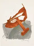 Claes Oldenburg, Picasso Cufflink, from Hommage à Picasso (A. & P. 113), 1974, Lithograph in colours, on cream Arches Cover paper, with full margins