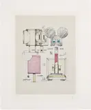 Claes Oldenburg, System of Iconography - Plug, Mouse, Good Humor, Lipstick, Switches (A. & P. 75), 1971, Offset lithograph in colours, on Arches paper, with full margins