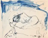 Tracey Emin, Curled Up, from Greenpeace 50 Years Print Portfolio, 2022, Lithograph in colours, on Somerset Velvet paper, the full sheet