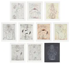 Marc Quinn, Emotional Detoxification, 1995, The complete set of ten etching and drypoints (four in colours), nine on Somerset Satin paper and one on Arches Noir paper, with full margins, the sheets loose (as issued), with colophon, all contained in the original burgundy bukram-covered portfolio with printed artist's name