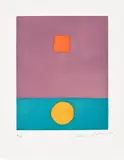 Etel Adnan, Le soleil a vécu (The Sun Has Lived), 2020, Aquatint in colours, on Arches paper, with full margins