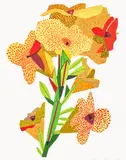Jonas Wood, Yellow Flower, from Greenpeace 50 Years Print Portfolio, 2022, Screenprint in colours, on Somerset Satin paper, with full margins, with the original green linen-covered portfolio box with printed title