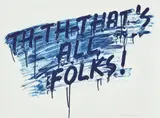 Mel Bochner, That's All Folks (K.W. 2014.09), 2014, Etching and aquatint in blue, on Somerset Velvet paper, the full sheet