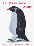 David Shrigley, To Hell With Zoos, 2021, Screenprint in colours with varnish overlay, on Somerset Satin paper, the full sheet