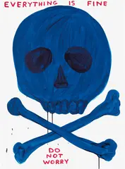 Everything is Fine by David Shrigley, 2023, Screenprint in colours with varnish overlay, on Somerset Satin paper, the full sheet, sold Jan 2025