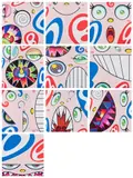 We Are the Square Jocular Clan by Takashi Murakami, 2018, Ten offset lithographs in colours, on smooth wove paper, the full sheets, sold Jan 2025
