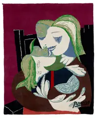 Pablo Picasso, Femme et enfant enlacés (Woman and Child Embracing), 1980, Monumental wool tapestry