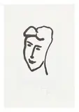 Henri Matisse, Visage de jeune femme (Face of a Young Woman) (D. 790), 1948, Aquatint, on BFK Rives paper, with full margins