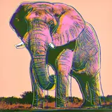 Andy Warhol, African Elephant, from Endangered Species (F. & S. 293), 1983, Screenprint in colours, on Lenox Museum Board, the full sheet