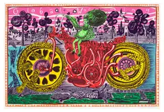 Selfie with Political Causes by Grayson Perry, 2018, Etching in colours, on wove paper, with full margins, sold Jun 2025