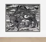 Grayson Perry, Animal Spirit (Large), 2016, Monumental woodcut from six blocks, printed on one sheet of Fabriano Artistico paper, the full sheet