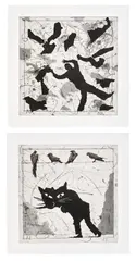 Bird Catching: two plates by William Kentridge, 2006, Two drypoint and aquatints, on Hahnemühle paper, with full margins, offered Jun 2025