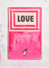 Love Saves the Day by Harland Miller, 2014, Screenprint in colours, on wove paper, the full sheet, sold Jun 2025