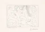 Pablo Picasso, Sculpteurs, modèles et sculpture (Sculptors, Models and Sculpture), plate 41 from La Suite Vollard (Bl. 149, Ba. 301), 1933, Etching, on Montval laid paper watermarked Vollard , with full margins