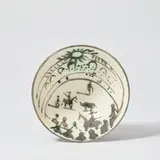 Scène de tauromachie (Bullfighting Scene) (A.R. 238) by Pablo Picasso, 1954, White earthenware round bowl painted in black with partial brushed glaze, sold Jun 2025