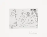 Pablo Picasso, Femme blonde à la fleur (Blonde Woman with Flower), plate 249 from Série 347 (Bl. 1729, Ba. 1746), 1968, Etching, on BFK Rives paper, with full margins