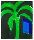 Howard Hodgkin, Palm and Window (H. 88), 1990-91, Intaglio print in colours with carborundum and hand-colouring in tempera, on Arches paper, the full sheet