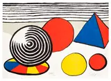 Alexander Calder, La mémoire élémentaire (Elementary Memory): one print, 1976, Lithograph in colours, on Japon nacré, the full sheet loose (as issued), with title page and text by Patrick Waldberg, all contained in the original beige cloth-covered portfolio with printed artist's name and title