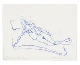 Tracey Emin, Resting in the Day, 2013, Monoprint in blue, on wove paper, the full sheet
