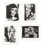 William Kentridge, The Lulu Plays, 2015, The set of four linocuts, on wove paper, with full margins, with colophon, accompanied by the original grey cloth-covered portfolio and book
