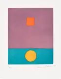 Etel Adnan, Le soleil a vécu (The Sun Has Lived), 2020, Aquatint in colours, on Arches paper, with full margins