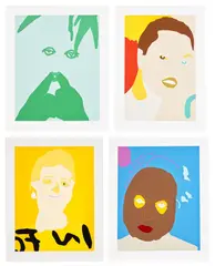 Gary Hume, Portraits: four prints, 1998, Four screenprints in colours, on Somerset Satin paper, with full margins