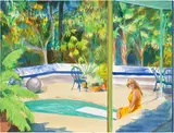 Caroline Walker, Bathed, from Sunset portfolio, 2018, Lithograph in colours, on wove paper, the full sheet