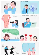 Vote by David Shrigley and Joan Cornellà, 2022, The complete set of eight screenprints in colours, on wove paper, the full sheets loose (as issued), with the title page, offered Jun 2025