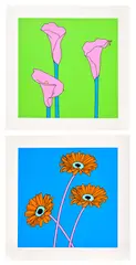 Michael Craig-Martin, Domesticated Flowers: two prints (C. 66b-c), 2021, Two screenprints in colours, on Somerset paper, with full margins
