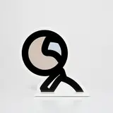 Julian Opie, Ian, from Heads, 2017, Shaped and spray-painted aluminium multiple with screenprint in colours on both sides, mounted on an aluminium base