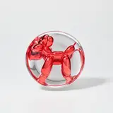 Jeff Koons, Balloon Dog (Red), 1995, Porcelain multiple painted in chrome, with original plastic stand