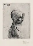 Pablo Picasso, Buste d'homme (Bust of a Man), plate 4 from La Suite des Saltimbanques (Bl. 4, Ba. 5), 1905, Drypoint, on Arches laid paper, with full margins