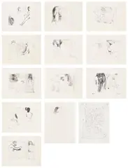 Pablo Picasso, Le chef-d'oeuvre inconnu (The Unknown Masterpiece) (Bl. 82-94, Ba. 123-135, C. Bks. 20), 1931, The complete set of 13 etchings, on Van Gelder paper, with full margins