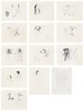 Pablo Picasso, Le chef-d'oeuvre inconnu (The Unknown Masterpiece) (Bl. 82-94, Ba. 123-135, C. Bks. 20), 1931, The complete set of 13 etchings, on Van Gelder paper, with full margins