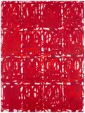 Rashid Johnson, Untitled (Large Anxious Red), 2021, Screenprint in colours, with hand-applied pigment, on wove paper, the full sheet