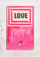 Harland Miller, Love Saves the Day, 2014, Screenprint in colours, on wove paper, the full sheet